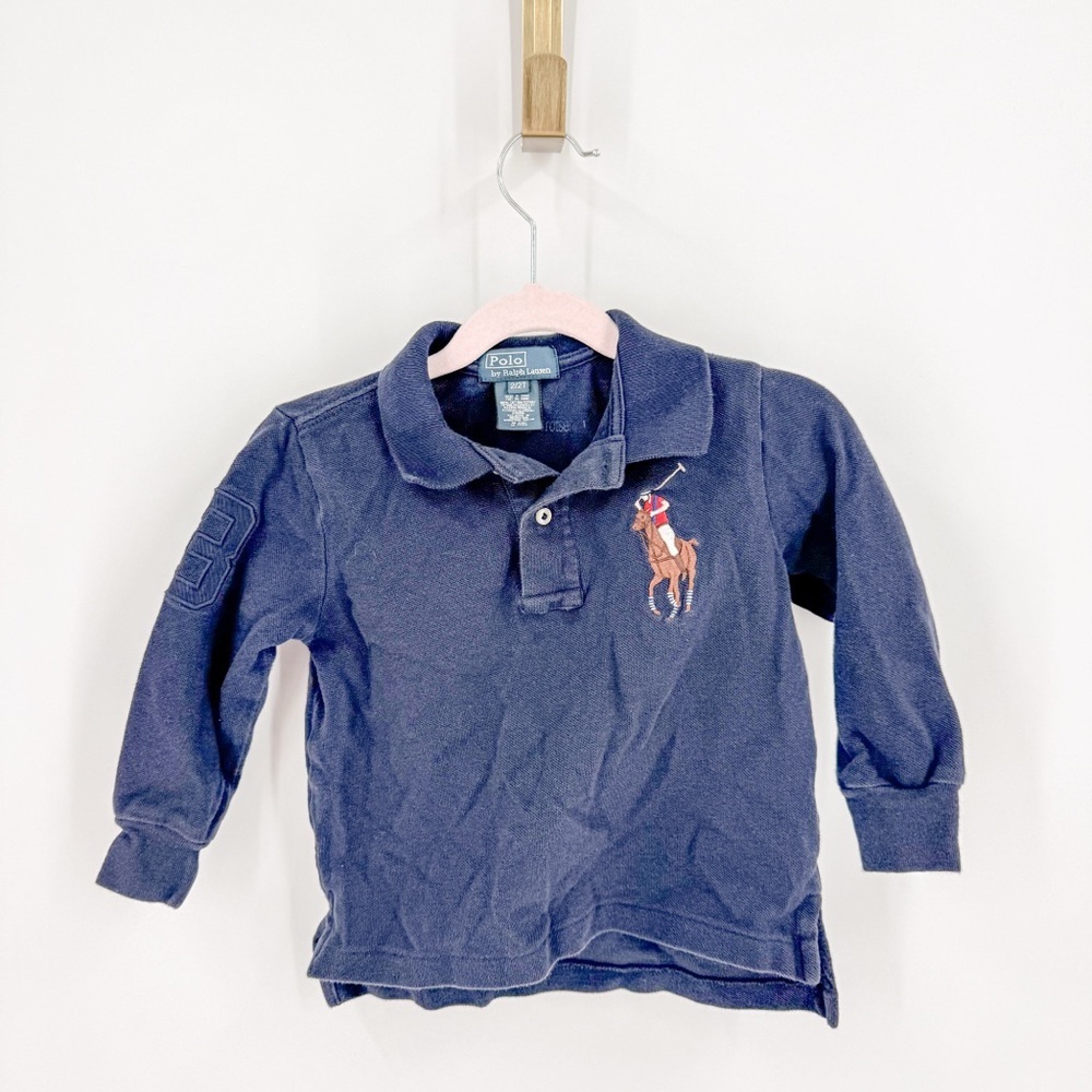 Polo by Ralph Lauren Kids Classic Blue Long Sleeve Polo